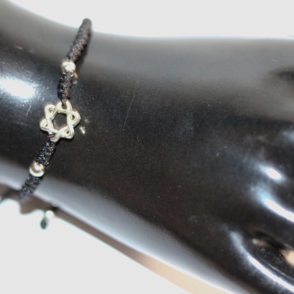Star of David men's women's 'bracelet, on black cord NEW - Picture 2 of 2